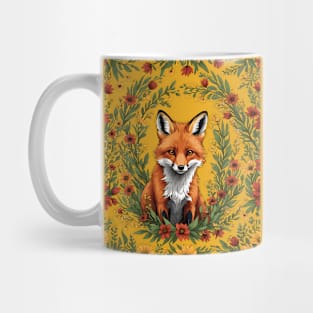 Mississippi Red Fox Surrounded By Tickseed Flowers Mug